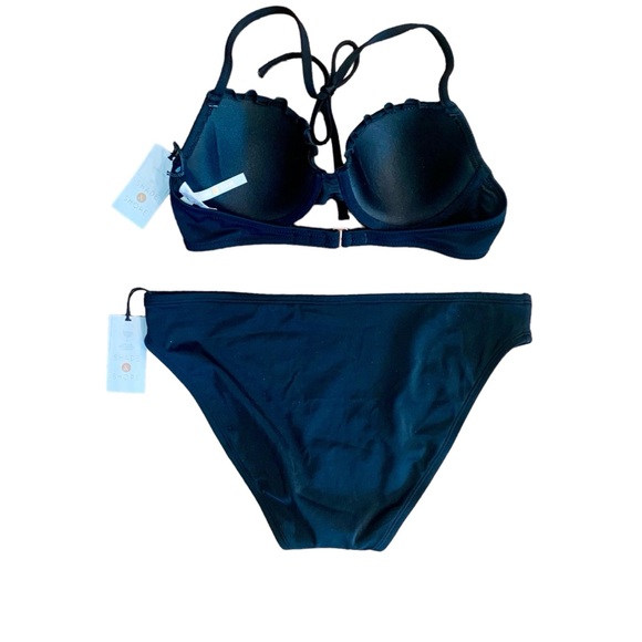 Shade & Shore women’s black 2 piece swimsuit bikini, top 34B, sizw medium, NWT - Picture 4 of 5